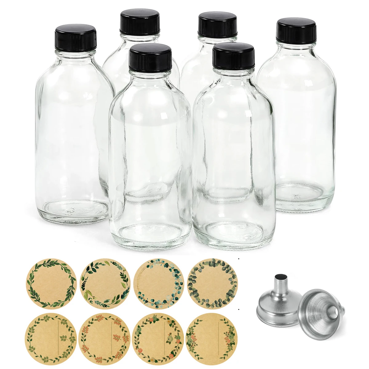 Lot De 3 Bouteilles En Verre 18 Oz - Transparentes Avec Couvercle - Réutilisables