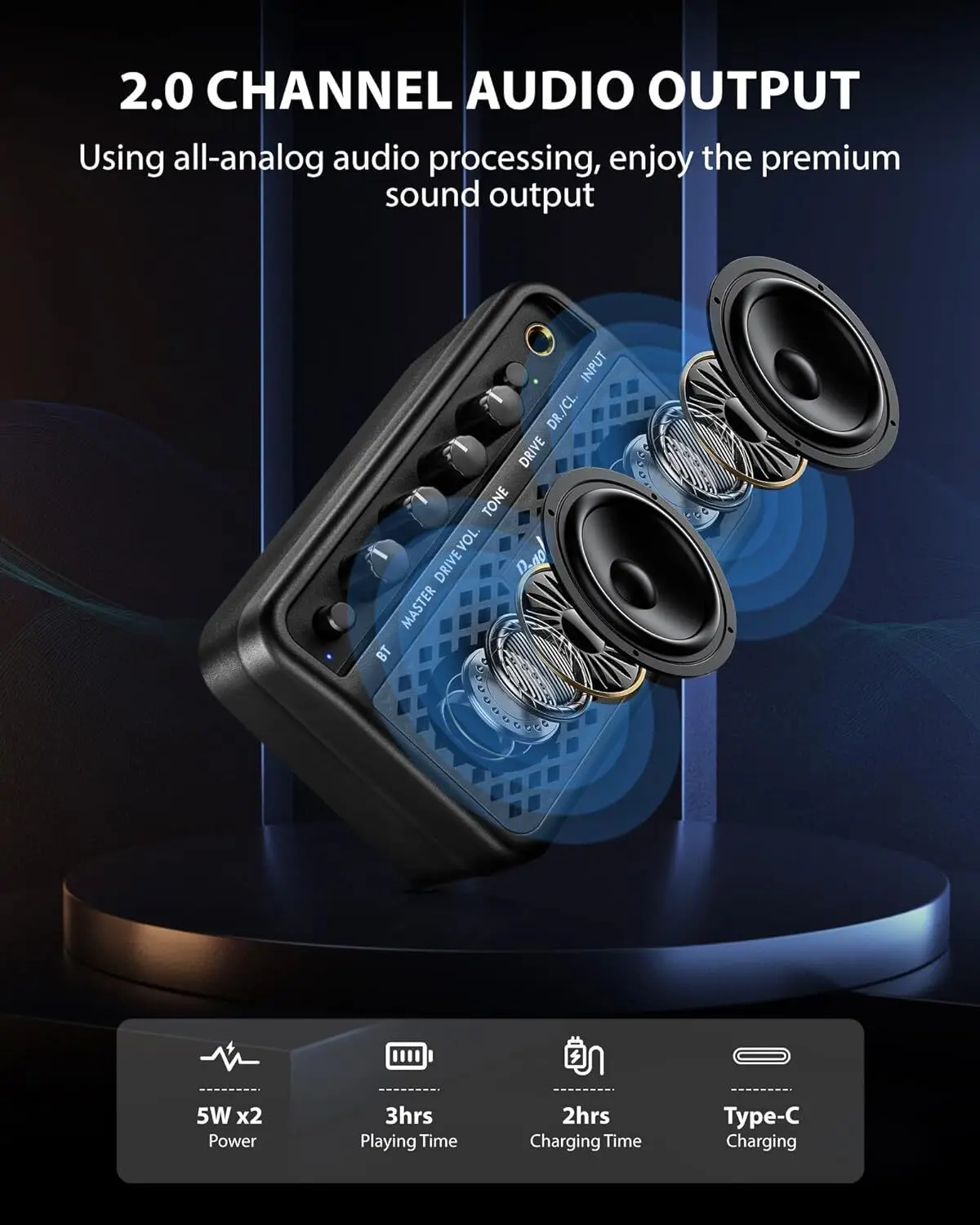 5W Practice Electric Amplifiers Wireless Bluetooth Speaker Outdoor Portable Guitar Amp Electric Guitar Mini Speaker Pogolab