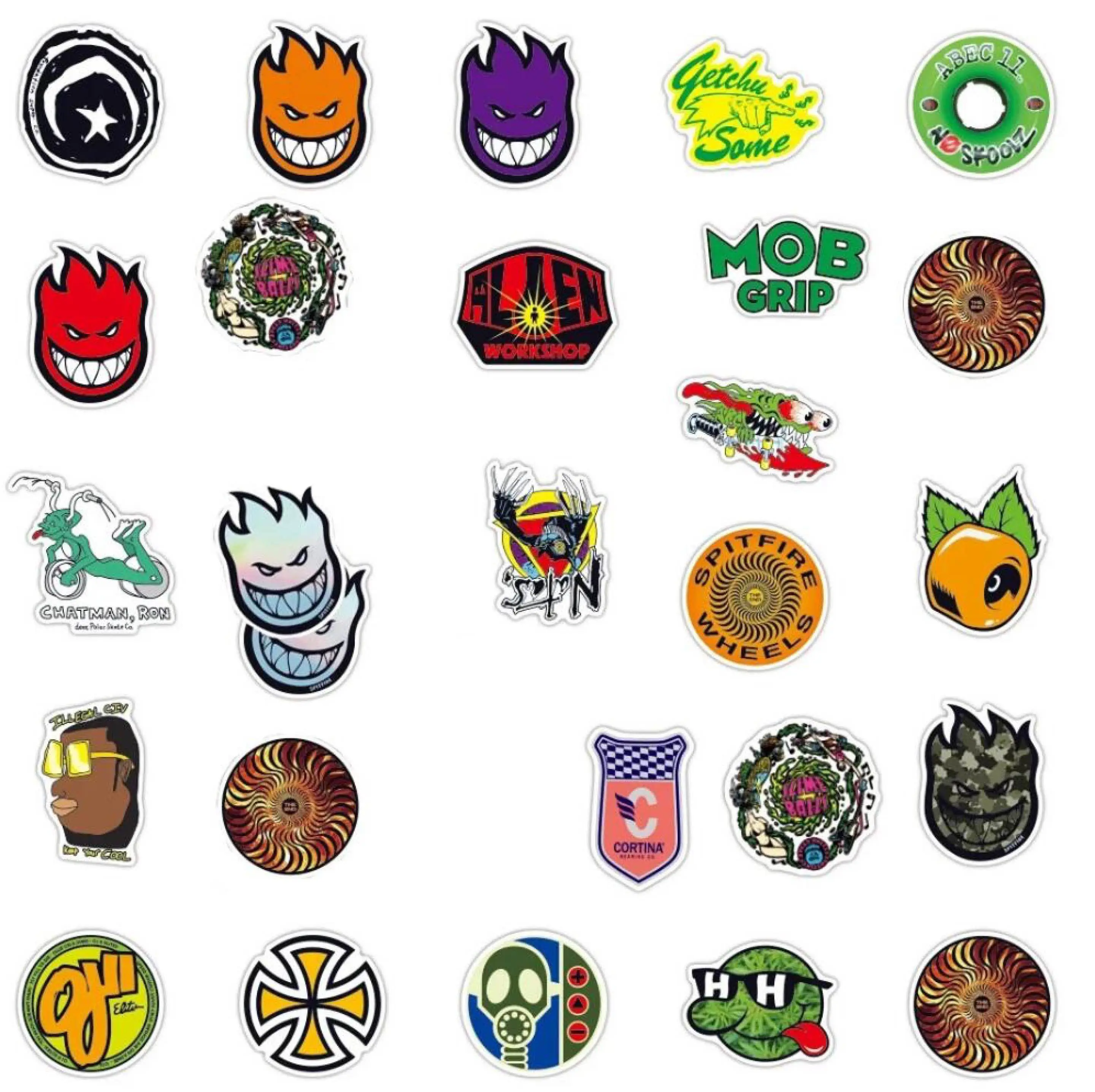 10/30/50pcs cool skateboard fashion Stickers For Suitcase Skateboard Laptop Luggage Fridge Phone Car Styling DIY Decal 2