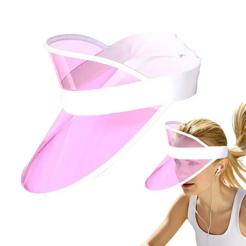 Fashion Summer Outdoor Sports Sun Protection Cap Unisex Clear Visor Hat PVC Sunshade Hat UV Protection