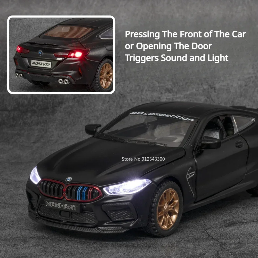 1:32 Scale BMW M8 Competition Car Model Toy Alloy Diecast Four Wheel Suspension Vehicles Collection Miniature Toys for Kids Gift 3