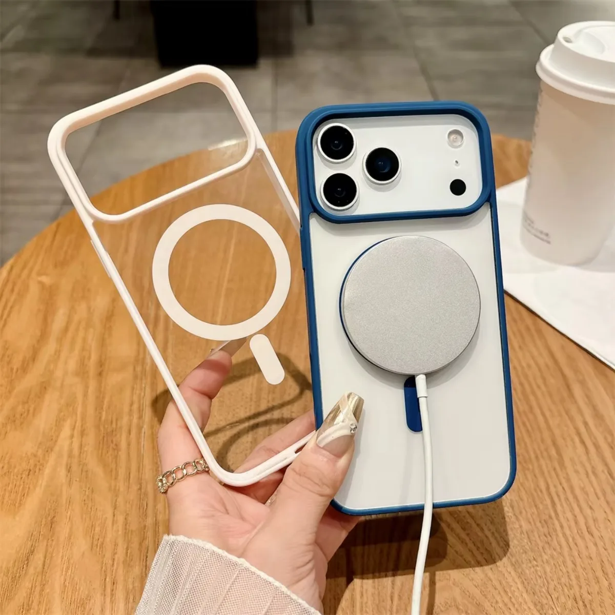 Shockproof Transparent Acrylic MagSafe Magnetic Protective Phone Case