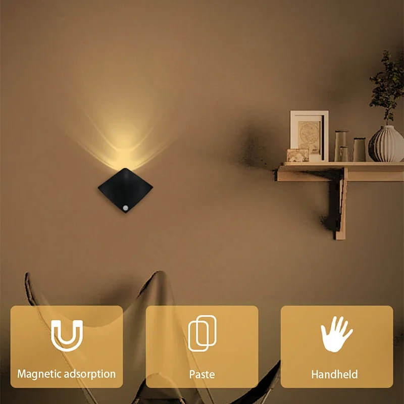 Creative Devil Fish LED Wall Lamp Rechargeable/Battery Powered Motion Sensor Light For Corridor Bedroom Aisle Lighting led wall lamp wall lamp