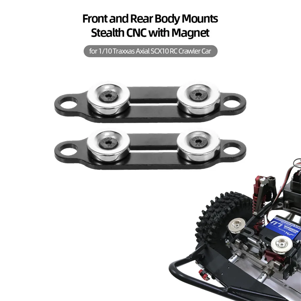 

Front and Rear Body Mounts Stealth CNC with Magnet for 1/10 Trxs Axial SCX10 RC Crawler Car Upgrade Parts