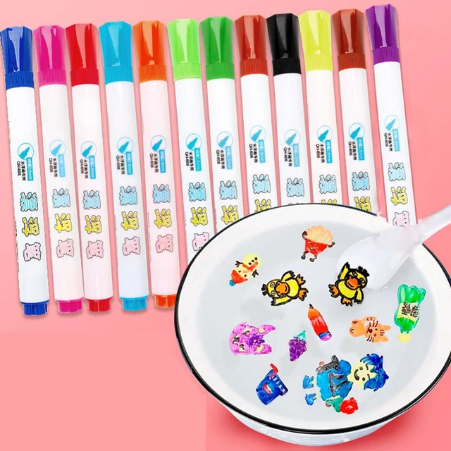 8/12 Colors Magical Water Floating Student Painting Brush Whiteboard Markers  Pen Suspension Kids Educational Painting Pen Toys - Drawing Toys -  AliExpress