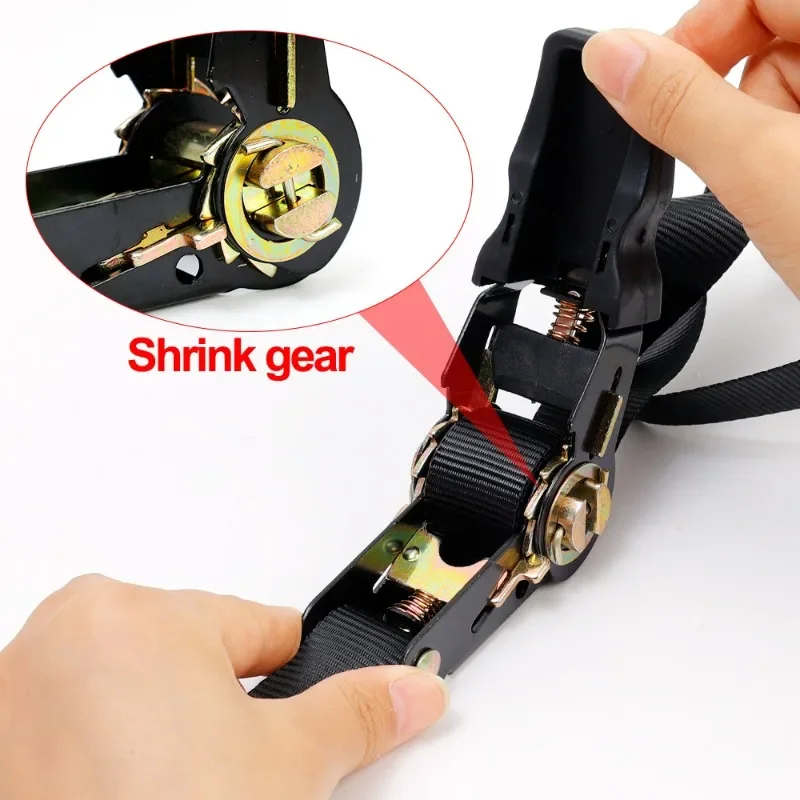 Ratchet Cargo Tensioner Car Cargo Strap Tie Truck Luggage Fixing Straps Heavy Duty Buckle Tightening Trailer Bike Lashing Tie
