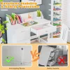 Kids Desk and Chair Set, Children Wooden School Learning Table w/Drawer & Storage Cabinets, Student Writing Computer Workstation 5