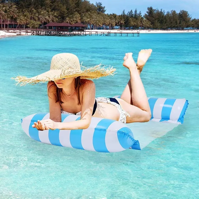 Hammock Pool Float Pool Rafts Lounge Chairs Floating 4-in-1 Multi-Purpose Pool Floaties Toys Swimming Ring Adults Inflatable Float Hammock Inflatable Water Toys Inflatable Swim Ring