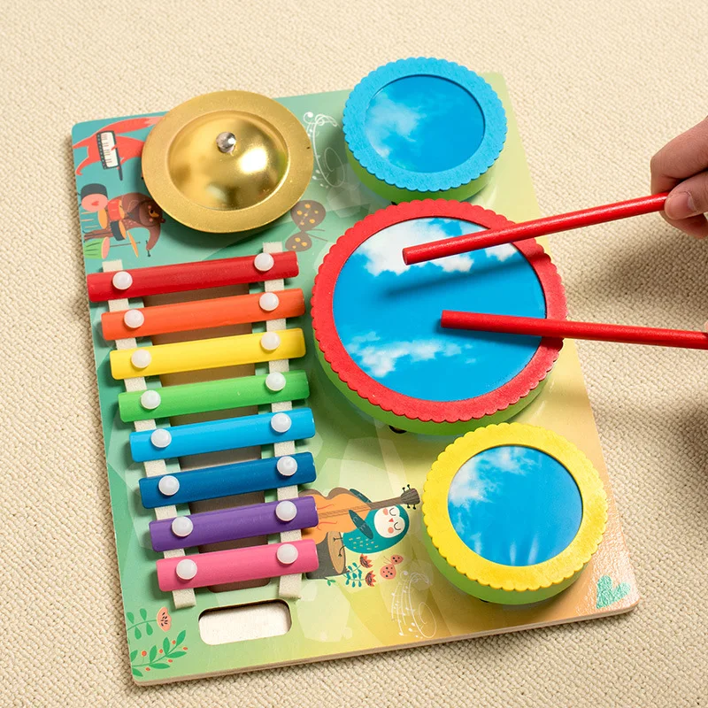 

Kids Drum Set for Toddlers Baby Music Instruments Montessori Preschool Musical Toys Children Drum kit Xylophone Tambourine