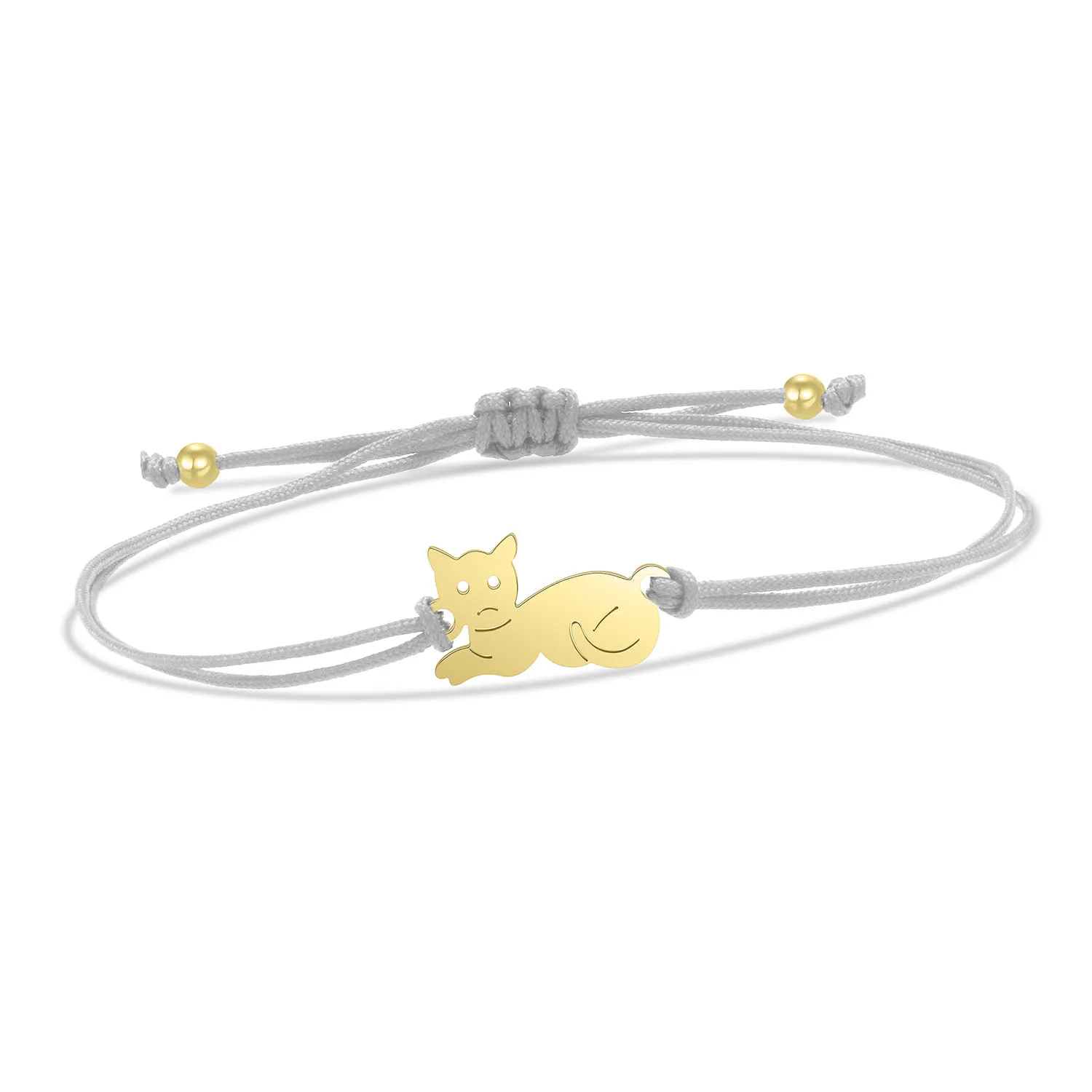 Gold-plated Stainless Steel Delicate Polished Cute Cat Charm Bracelet Women Fashion Red String - PeticaDeals