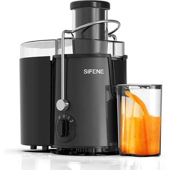 SiFENE Easy-Clean Juicer, 3" Wide Feed for Rapid Fruit and Vegetable Juicing, 3 Speed Settings, BPA-Free, Stainless Steel, Gray 1