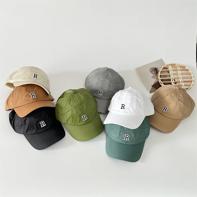 Korean Style Fashion Children's Baseball Hat Solid Color Quick Drying Sunscreen Cap Boys And Girls Sunhat Bonnet 2-8Years