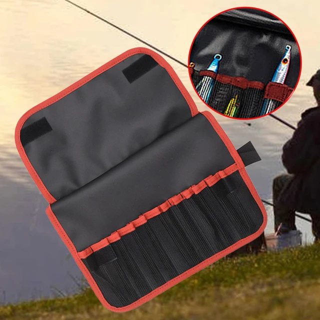 12 Slots Fishing Lure Bag Organizer Bait Storage Bag Waterproof  Wear-resistant Adjustable Jig Pocket Fishing Gear Accessories
