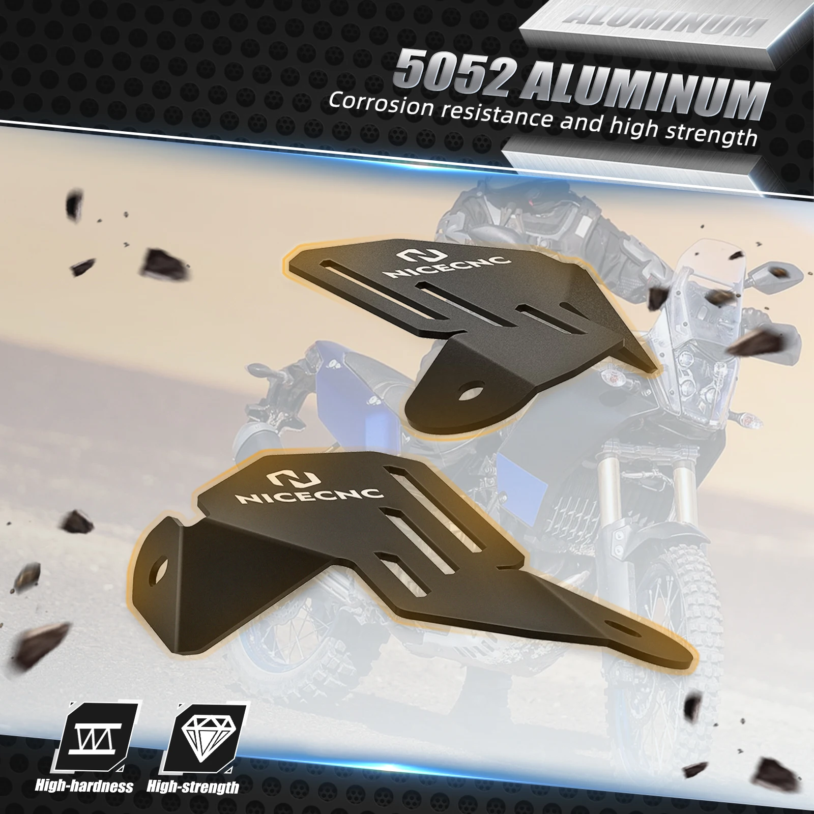Für Yamaha Tenere 700/XTZ 700 2019-2024 2023 Vorderradgabelbein Bremsscheibenschutz Gabelschutz Tenere 700 Rally Edition 2020-2024 – Detail 5