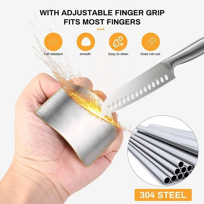 Stainless Steel Finger Guard Finger Hand Cut Hand Protector Vegetable Cutting Hand Protecter Tool Kitchen Cutting Accessories