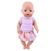 Cute Purple Mini Dress Pajama For Baby 43Cm &18Inch American Doll Clothes,Our Generation,Baby New Born Accessories,Gift For Girl 4