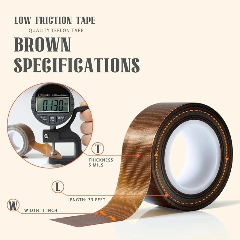 Low Friction Tape 1 Roll 1 Inch X 33 Feet Drawer Slide Tape Drawer Glide Tape Squeak-Resistant Tape