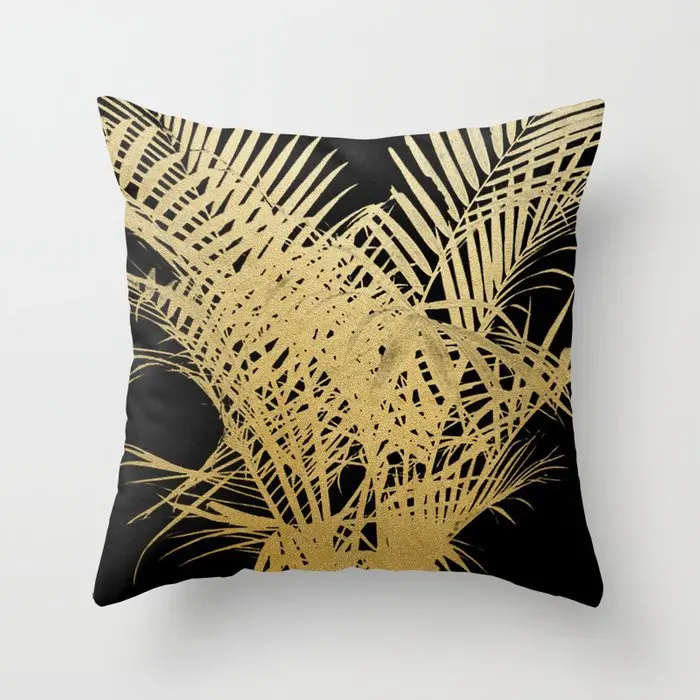 New Gold Tropical Leaves Cushion Cases Palm Monstera Agave Print Modern Nordic Decorative Pillows Case Sofa Couch Throw Pillows 