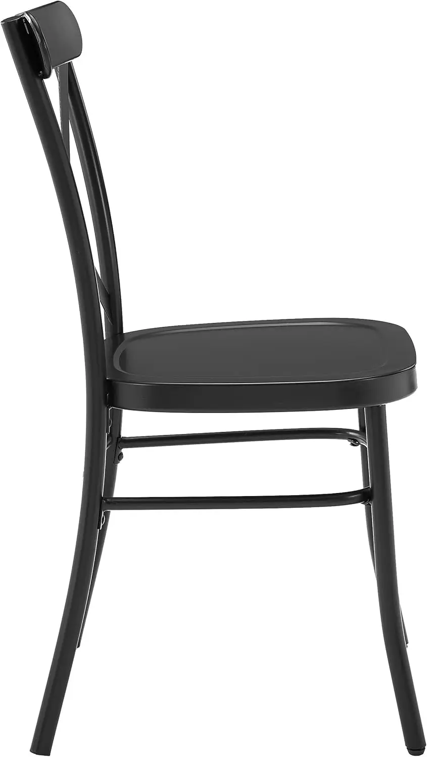 Furniture Camille Metal X Back Caf&eacute; Dining Chairs Set of 2, Matte Black