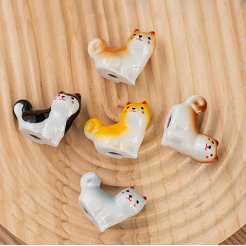 Japanese Shiba Inu Chopsticks Holder Animal Series Ceramic Table Decorative Ornaments Home Kitchen Spoon Rest Cute Tea Pets tea pet ornaments
