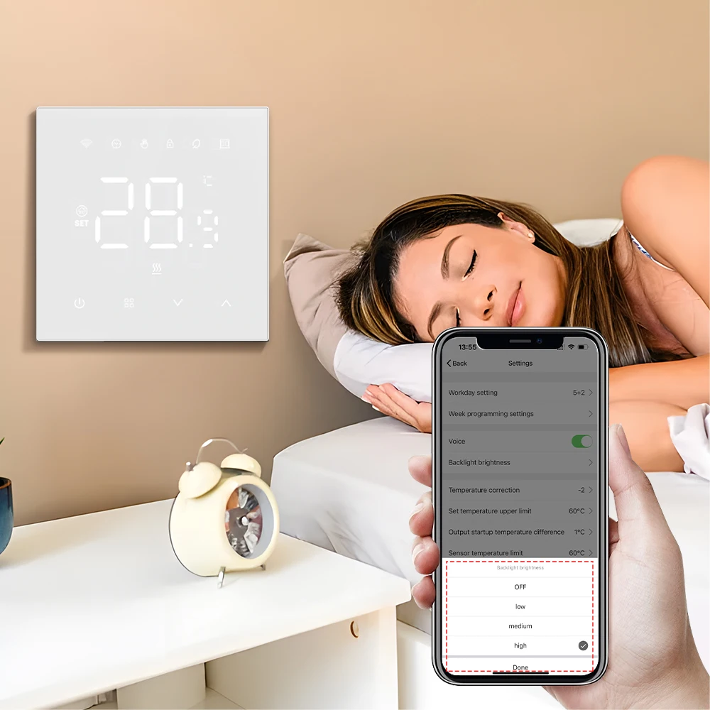 Smart WiFi Thermostat for Underfloor Heating Systems - Voice Control Enabled