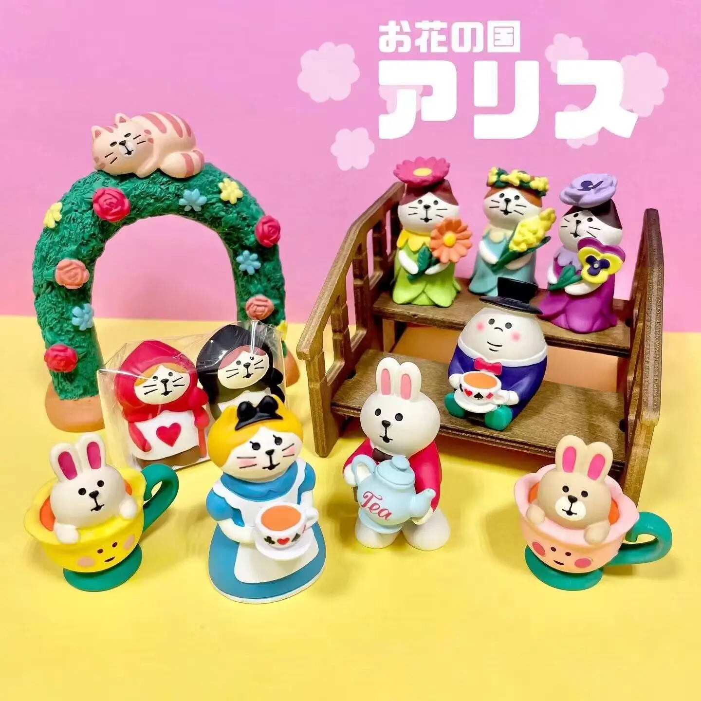 

Новинка! Japan Zakka Alice Garden мини-статуэтка книжная полка, украшение для дома, коллекционный декор, полимерное ремесло, японские украшения, подарки