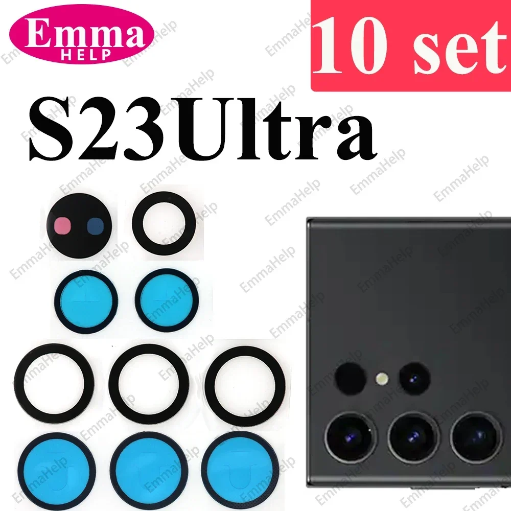 10pcs Rear Back Camera Glass Lens Replacement For Samsung S20 FE Note 20 Ultra S20FE S23 S22 S21 S10 Plus 5G phone camera lens camera lens cover