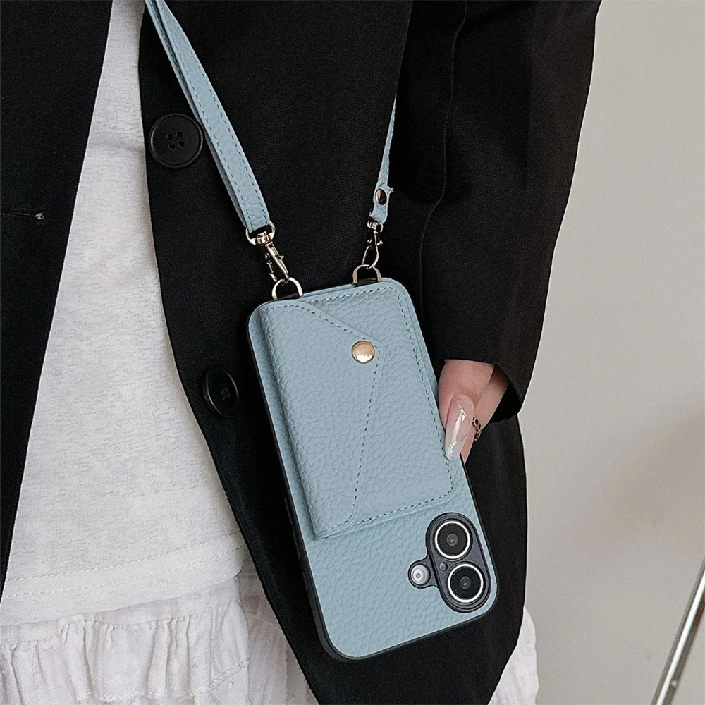 Custodia a portafoglio a tracolla per iphone con porta carte_voghion.com