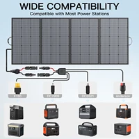 MHPOWOS 400W 220W 110W Panneau solaire portable léger, panneau solaire pliable pour les activités de plein air, étanche IP67 pour camping-car 3