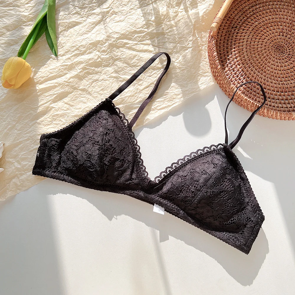 SP&CITY French Triangle Cup Lace Sexy Bra Women's Underwear Small Chest Students Gathered Thin Bralette Lolita Wire Free Bras