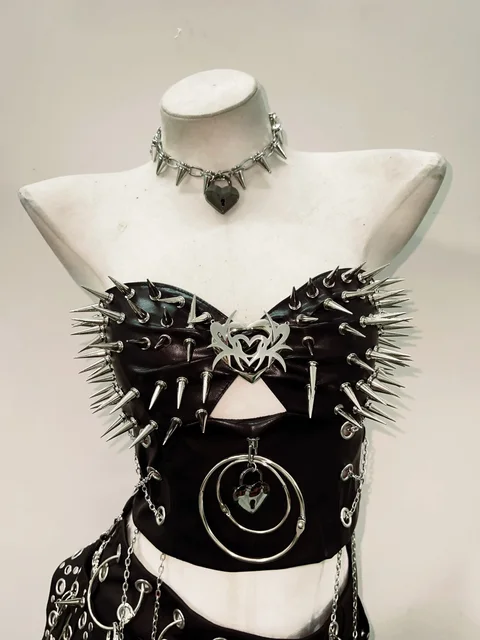 Cropped Spikey Top and Skirt 5