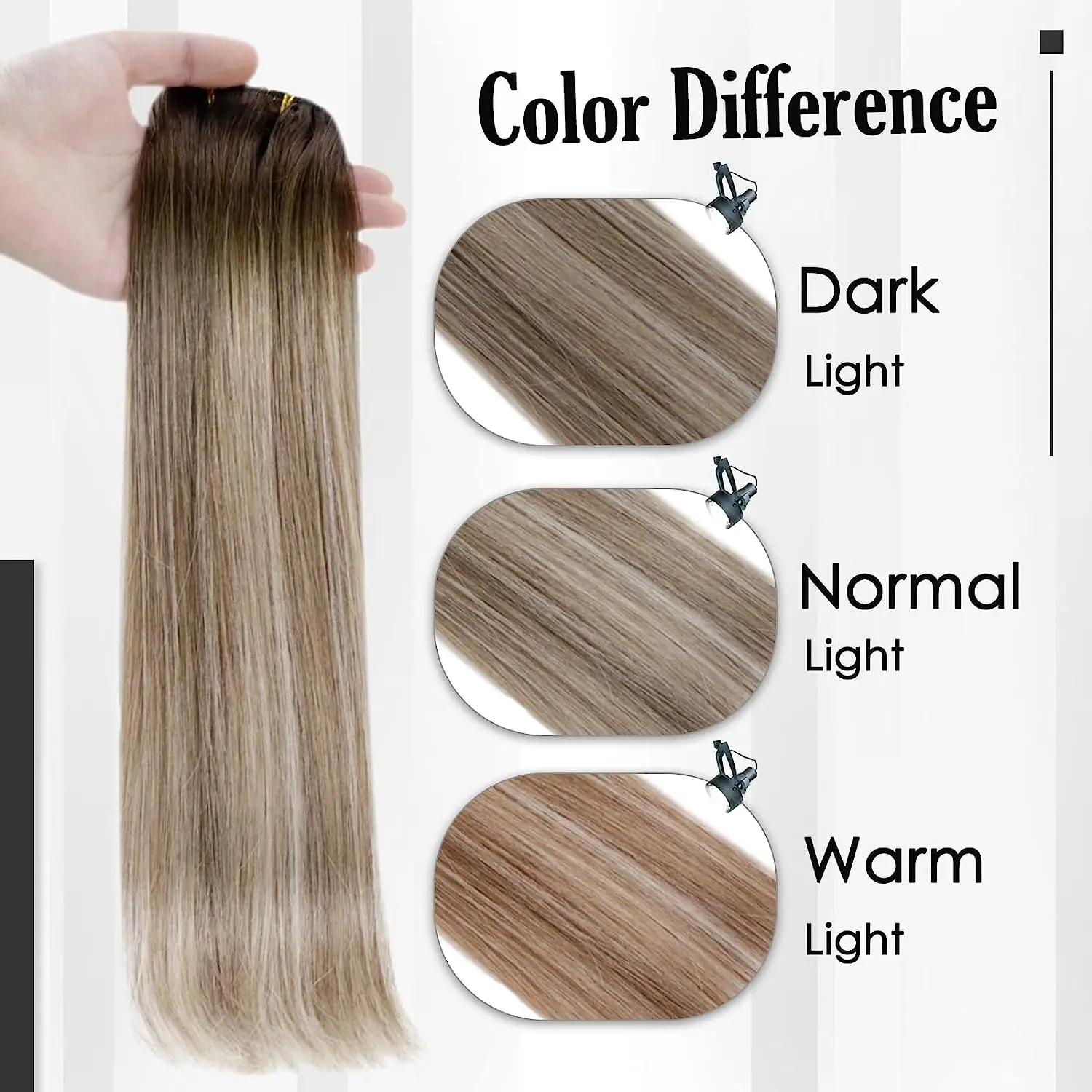Full Shine Clip in Hair Extensions Human Hair 3pcs 100g Straight 12-20 inches Double Weft Extensions Human For Woman