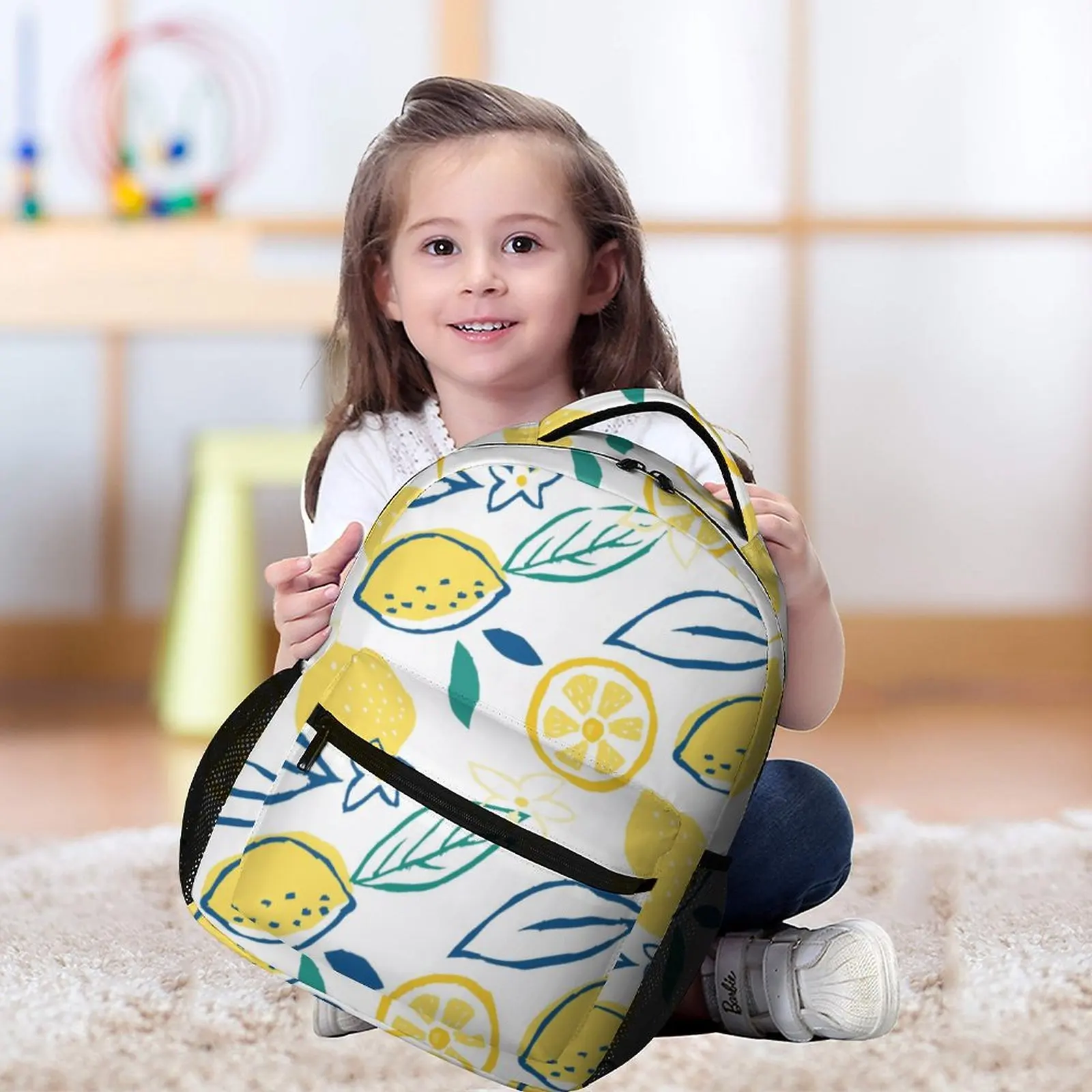 Custom Printed Cartoon Fruit Schoolbag Large Capacity Backpack Leisure Daypack Shoulder Pencil Case Children's Backbag