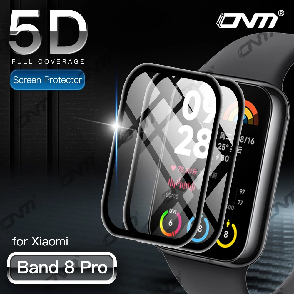 5D Protective Film for Xiaomi Mi Band 8 Pro Screen Protector Anti-scratch Film for Mi Band8 Pro Screen Protector (Not Glass) screen protector cover for xiaomi redmi smart band pro smartband curved edge soft protective film for redmi band not glass