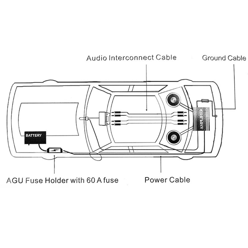 Power Cable 4.5m Amplifier Wiring 60Amp Fuse Holder Set Car Audio Wire Copper Clad Aluminum audio speaker cable audio speaker wiring kit car wire cable adapter audio cable electrical wire cable electronic wire cable car amplifier wiring kit