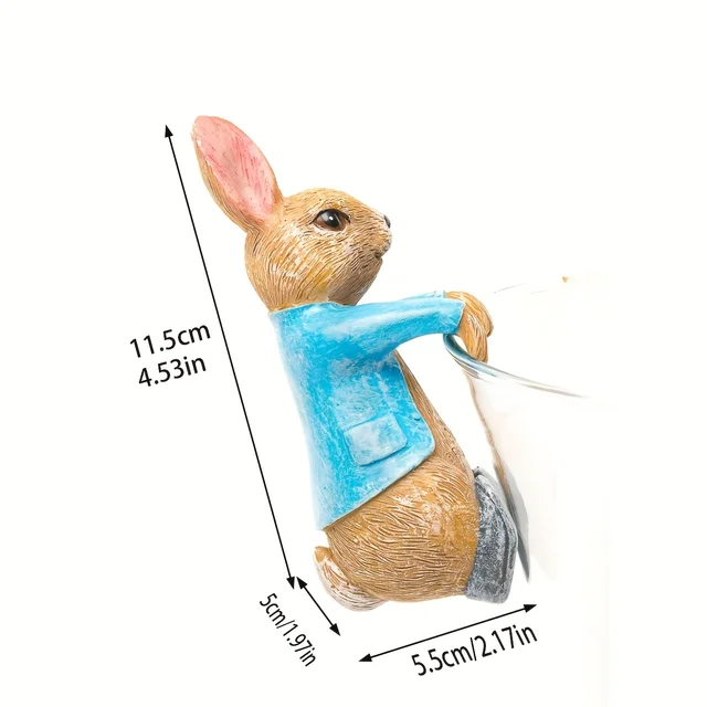 Sculpture en résine de lapin, décoration de jardin, statue d'animal d'extérieur pour jardin, pelouse et terrasse, aucune batterie requise, ornements de décoration de jardin intérieur, extérieur, 1 pièce 3