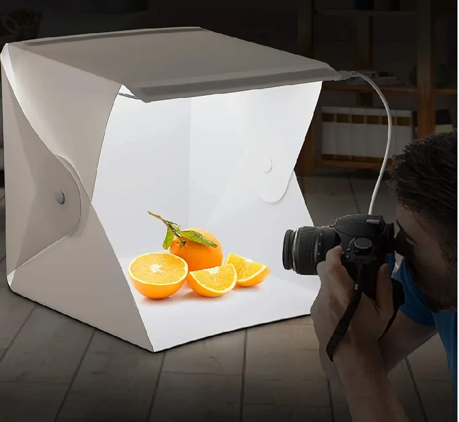 20cm Mini LED Panels Folding Portable Light Photo Lighting Studio Shooting Tent Box Kit with 6 Colors Backdrops Softbox DSLR
