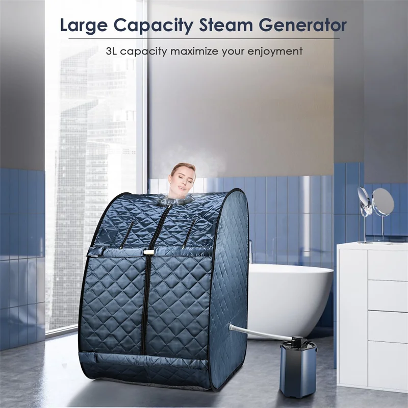 Description Picture 4 of itemHome Full Body Sauna Spa Foldable Sauna one Person Tent Portable Steam Sauna Room with 3L 800W Steam Generator