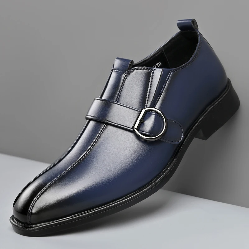 أحذية رسمية رجالية من الجلد الصناعي، أحذية أوكسفورد للحفلات والزفاف، أحذية مكتبية وعملية، أحذية ديربي للمشي والترفيه