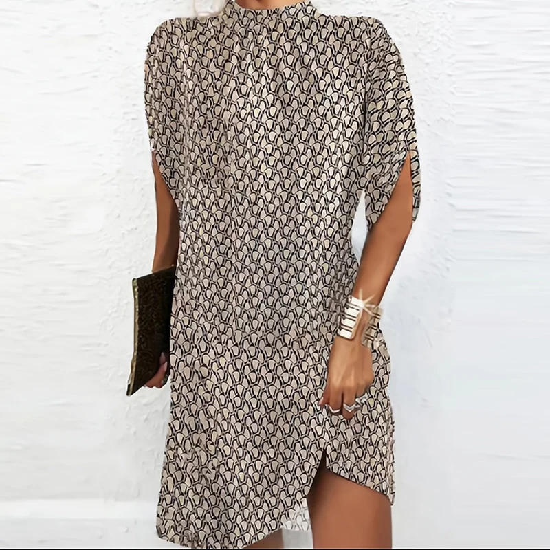 Summer Patchwork Short Dress Women 2023 Casual O Neck Short Sleeve Party Dress Ladies Sleeveless Loose Beach Dresses