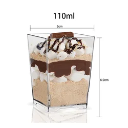 Mini Ladder Shaped Dessert Cups - Disposable Plastic Pudding Cups for Parties and Sweet Shops (110ml)