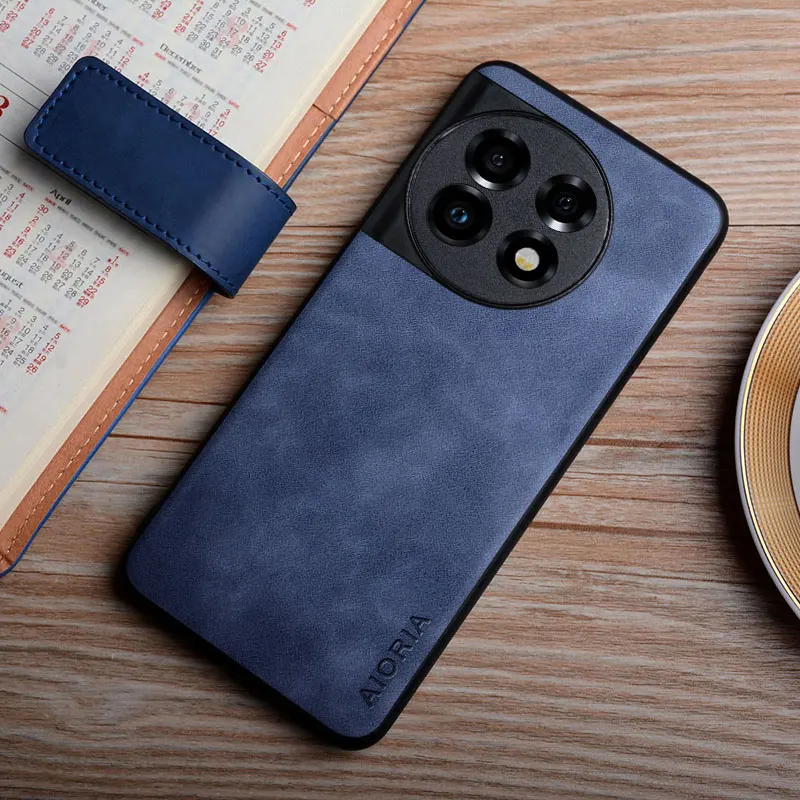 Case For Oneplus 11 12 12R 11R coque silky feel fingerprint proof durable leather cover for oneplus 12 case funda capa 3
