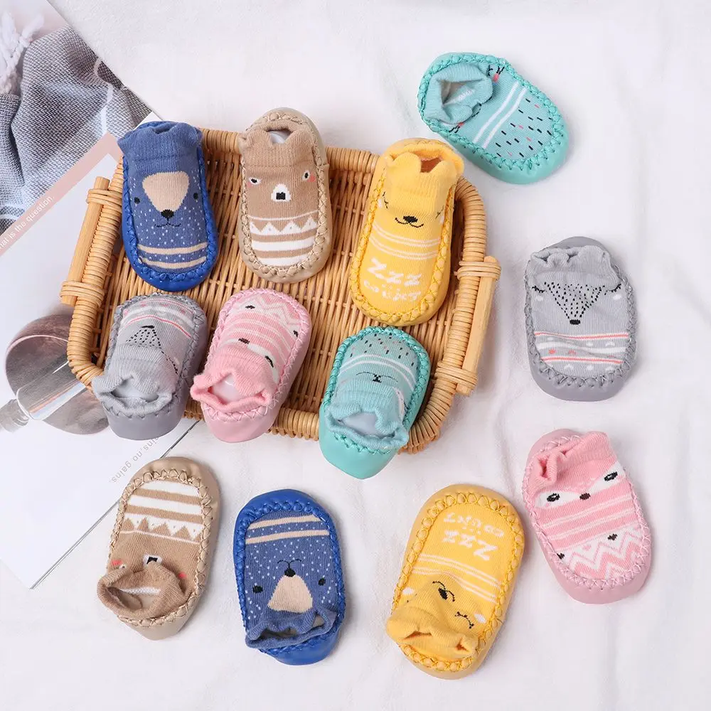 

Newborn Comfort Soft Toddler Cotton Floor Socks Kids Booties Anti Slip Shoes Infant Crib Shoes