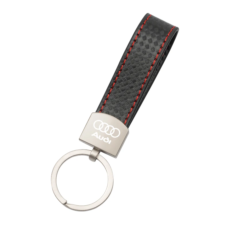 Luxury Plaid Pattern Metal Car Keychain with Buckle