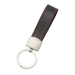 Luxury Plaid Pattern Metal Car Keychain with Buckle (For Audi)