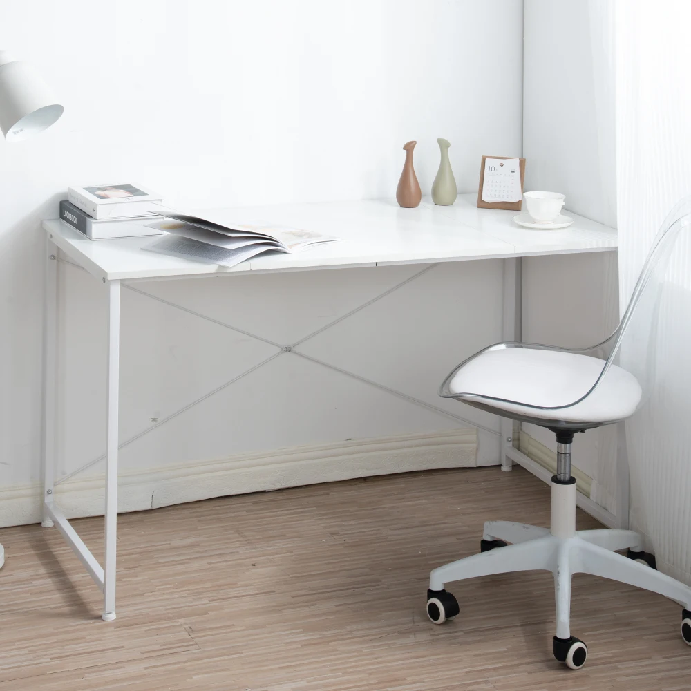 新しい白い木製パソコンデスク シンプルなミニマリストデスク ワークステーション ホームオフィス テーブル