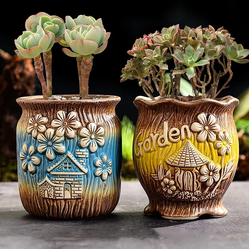 Flower Terracotta Pot Indoor Plants Small Vase Strawberry Mini Plant Pot Garden Doniczki I Donice Ogrodowe Vase Decoration Home