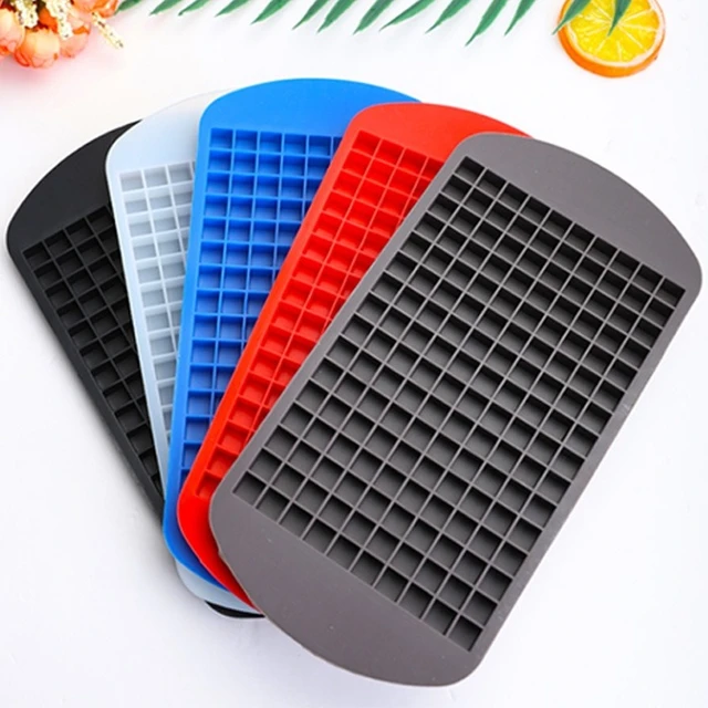 Red 160 Ice Cubes Frozen Mini Cube Silicone Ice Tray 100% Food Grade  Silicone
