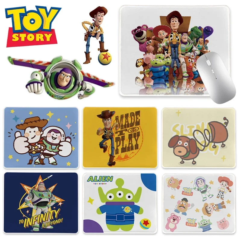 Disney Toy Story Cartoon Mouse Pad Cute Buzz Lightyear Alien Woody Small Desktop Mat Office Gaming Mousepad Accessori Per Computer