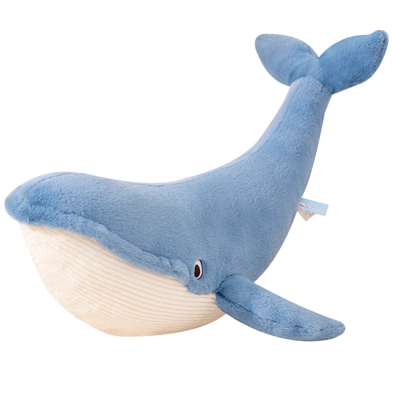 75/100CM Real-Life Blue Whale Plushie Toys Stuffed Shark Fish Doll Cartoon Big Soft Sleep Pillow Kids Girls Baby Birthday Gift